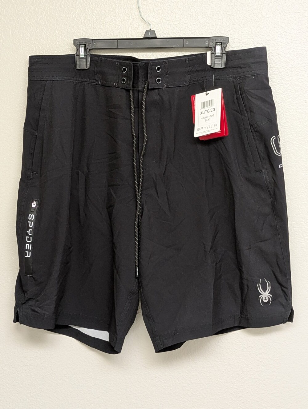 Spyder Black Men's Training Shorts with Contrast Drawcord